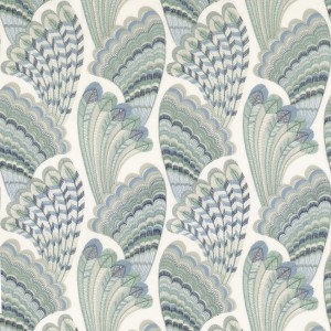 Tkanina Camengo Piuma 38580226 Piuma ze wzorem Kolorowe Pióra