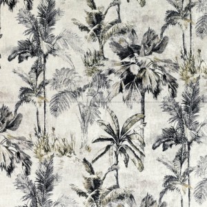 Tkanina Japura 7868/02 Japura Velvet Quartz ze wzorem Palmy