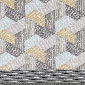 Tkanina Sarouk 05 Escher Wild ze wzorem Geometryczny