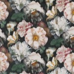 Tkanina Black Edition 01 Herbaria ze wzorem Kwiaty