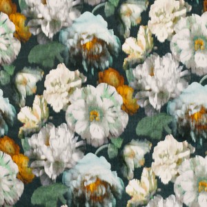 Tkanina Black Edition 04 Herbaria ze wzorem Kwiaty