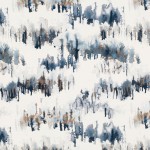 Tkanina Villa Nova 01 Norrland ze wzorem Mgliste Drzewo
