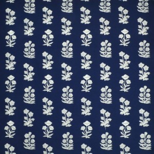 Tkanina Ralph Lauren Blue Book Fabrics FRL5190/01 Blue Grotto Embroidery ze wzorem Kwiatowy