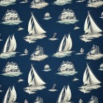 Tkanina Ralph Lauren Blue Book Fabrics FRL5111/01 Down Easter Boats ze wzorem Jacht