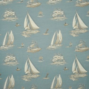 Tkanina Ralph Lauren Blue Book Fabrics FRL5111/02 Down Easter Boats ze wzorem Jacht