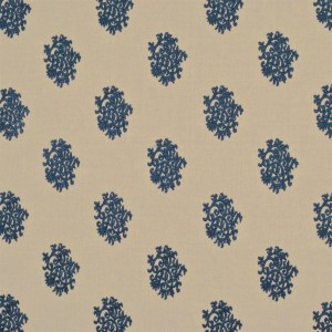 Tkanina Ralph Lauren Blue Book Fabrics FRL5197/01 Delphine Embroidery ze wzorem Tekstura