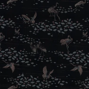 Tkanina Kvadrat 0191 Otori ze wzorem Kwiaty i Liście Lotosu