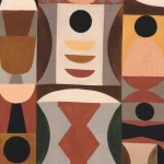 Tkanina Casamance 32100101 Atelier Sud ze wzorem Artystycznym