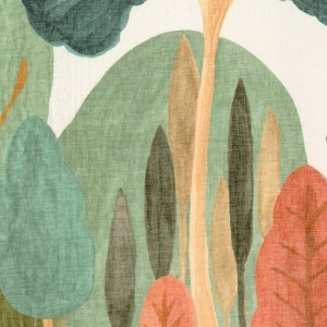 Tkanina Casamance 45100243 Jardin d'Este ze wzorem Ogrodu