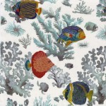 Tkanina Casamance 47120112 Les Empereurs ze wzorem Podwodny Świat