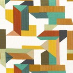 Tkanina Casamance 45900203 Polychromie ze wzorem Geometrycznym