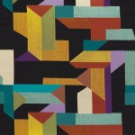 Tkanina Casamance 45900321 Polychromie ze wzorem Geometrycznym