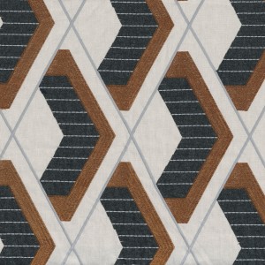 Tkanina Casamance 45880201 Refuge ze wzorem Geometrycznym