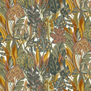 Tkanina Casamance 50100381 Valombreuse ze wzorem Rajski Ogród