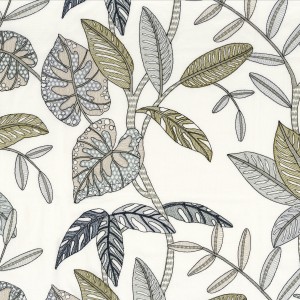 Tkanina Casamance 24440210 Guarana ze wzorem Tropikalnym