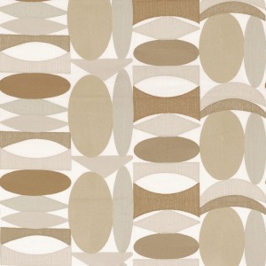 Tkanina Casamance 41290111 Leika ze wzorem Zaokrąglone Kształty