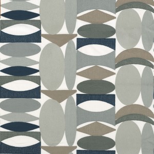 Tkanina Casamance 41290245 Leika ze wzorem Zaokrąglone Kształty