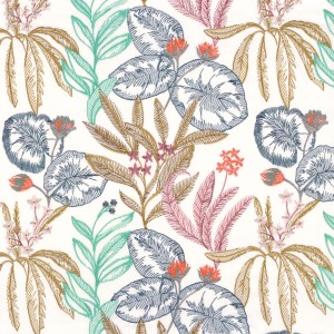 Tkanina Casamance 30950305 Pacifique ze wzorem Botanicznym