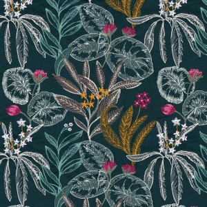 Tkanina Casamance 30950479 Pacifique ze wzorem Botanicznym