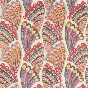 Tkanina Casamance 38580411 Piuma ze wzorem Kolorowym