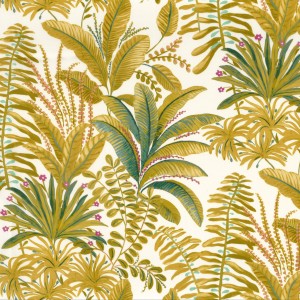 Tkanina Casamance 49600211 Porquerolles ze wzorem Roślinność