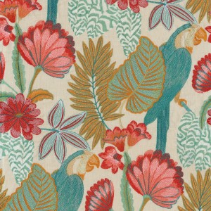 Tkanina Casamance 47130155 Arapsodie ze wzorem Egzotyczne Kwiaty