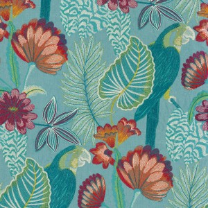 Tkanina Casamance 47130155 Arapsodie ze wzorem Egzotyczne Kwiaty
