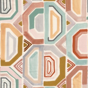 Tkanina Casamance Pretoria 47450128 Mahlangu ze wzorem Geometrycznym