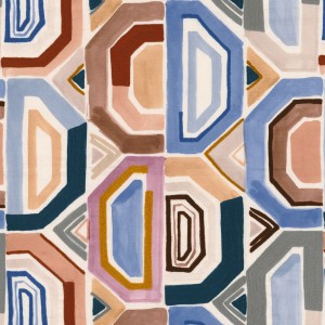 Tkanina Casamance Pretoria 47450446 Mahlangu ze wzorem Geometrycznym