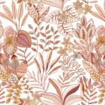 Tkanina Casamance Flores 43750351 Tereshchenko ze wzorem Roślinność