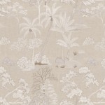 Tkanina Casamance Flores 43770228 Larimar ze wzorem Tropikalna Roślinność