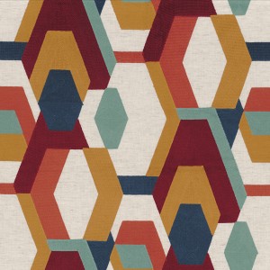 Tkanina Casamance Point De Vue 45670313 Decoupage ze wzorem Geometrycznym