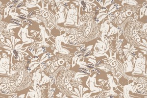 Tkanina Aldeco 01 Demoiselles In/Outdoor Fr ze wzorem Egzotyczna Flora