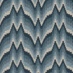 Tkanina Zimmer + Rohde 556 Ember Flame ze wzorem Flame Stitch