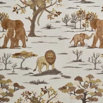 Tkanina Zimmer + Rohde 915 Safara Embroidery ze wzorem Safari
