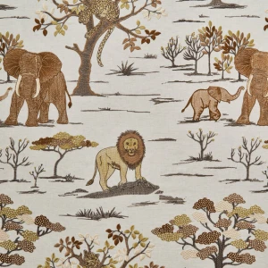 Tkanina Zimmer + Rohde 915 Safara Embroidery ze wzorem Safari