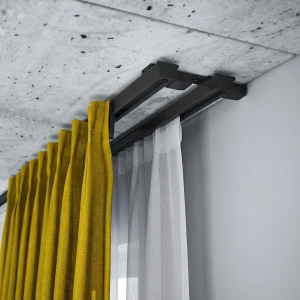 Szyna sufitowa 500 cm aluminiowa 2-torowa czarna komplet dzielony ZS2-500/2 – Creativa