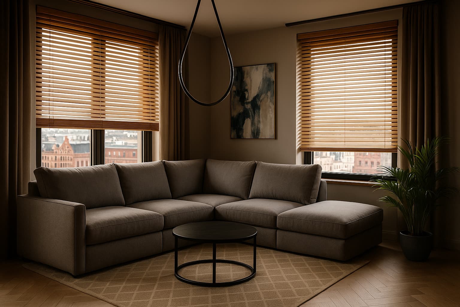Eleganckie wnętrze z żaluzjami